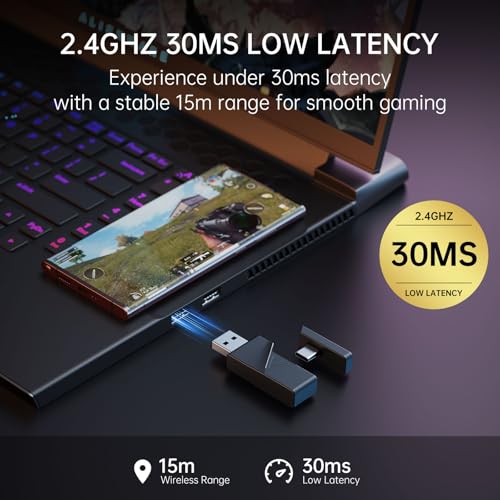 EKSA 2.4GHz Wireless Gaming Headset for PS5/PS4/PC/Switch/Mac, Bluetooth 5.3 Gaming Headphones Wireless with Microphone, 30ms Latency, 80 Hours Battery Life, RGB, USB PC Headset