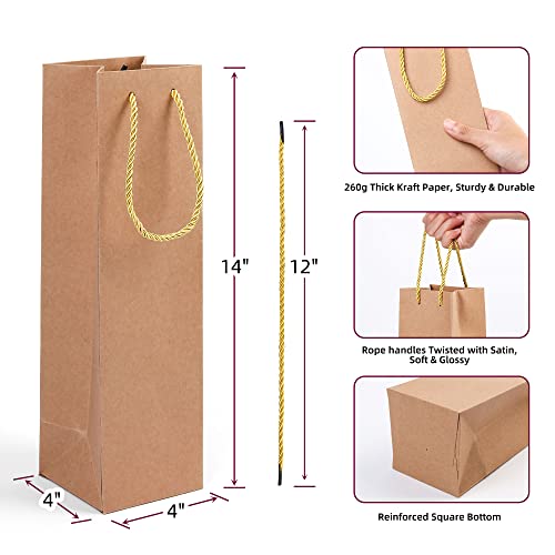 LotFancy Kraft Wine Bags 12 Pack, 4\