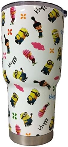 30 oz Happy Minions Stainless Steel Tumbler with 100% Splash Proof Lid - Double-Wall Insulated Tumbler Warehouse Travel Coffee Mug for Hot &amp; Cold Drinks - Sweat-Free Tumbler