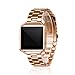 Wearlizer Compatible for with Fitbit Blaze Band Men Lux Band Accessories Metal Link Bracelet Replacement Strap Metal Frame Replacement Fitbit Blaze Rose Gold