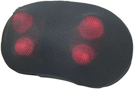 Vonzio Shiatsu Pillow Massager with Heat / Massage, Relax, Sooth and Relieve Neck, Shoulder and Back Pain (Black) - One Year Warranty