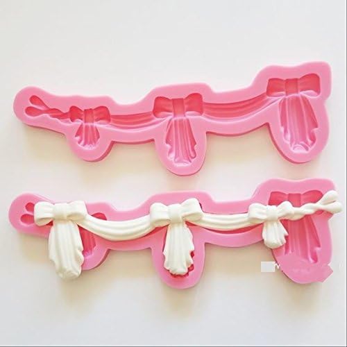 JoyGlobal Silicone Vintage Ribbon Bow Shaped Cake Border Cake Sides Fondant All Purpose DIY Mold
