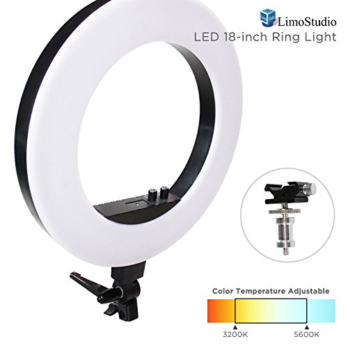 LimoStudio 18 Inch Bi-color LED Ring Light for Video & 