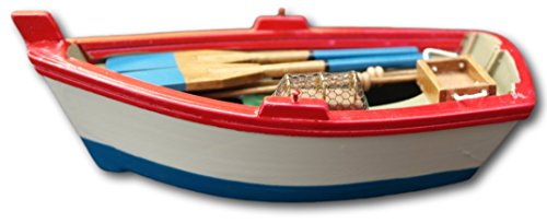 Thorness Model Wooden Rowing Boat with Lobster Pot and oars