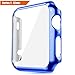 ICE FROG iWatch Series 1 42mm Case, Electroplate Metal Plated PC Slim Hard Protective Bumper HD Screen Protector Full Coverage Case Cover Shell for Apple Watch 42mm - Blue