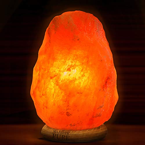 Majestic Pure Himalayan Salt Lamp - Natural Pink Salt Rock Lamp, Hand Carved, Wooden Base, Brightness Dimmer, 3 Bulbs… - Image 7