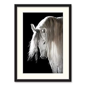 Black Paper Framed Canvas Wall Art for Living Room, Bedroom Horse Theme Canvas Prints for Home Decoration Ready to Hanging - 23x31 inches