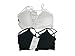 MIXMAX Women Strappy Crop Tank Tops Bustier Cutout Padded Bra Cami(Black&White)Medium
