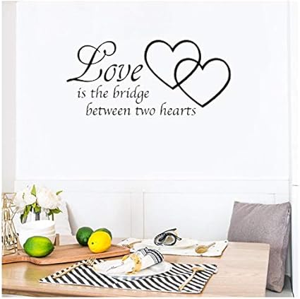 L Amour Est Le Pont Entre L Autocollant De Mur Mignon De Pvc De Citation De Deux Coeurs 85 38 9 Cm Amazon Fr Bricolage