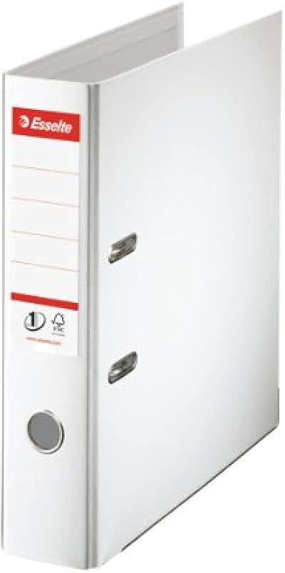 Esselte Vivida A4 Lever Arch File 72mm Spine White 500 Sheets