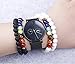 Jstyle 12Pcs Lava Bead Bracelet for Women Men Essential Oil Beads Chakra Yoga Bracelets Set