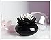 smallhomeware Lotus Shape Cotton Swab Holder, Small Q-tips Toothpicks Storage Organizer, Black
