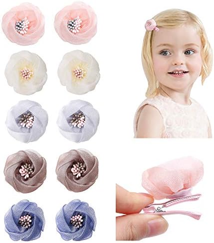 BFEERgirl Baby Girls Hair Flower Clips 10pcs Hair Bows Hair Barrettes for Infant Toddler Hair Pins Hair Accessories