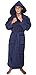 Arus Men's Hood'n Full Ankle Length Hooded Turkish Cotton Bathrobe Navy Blue X-Large
