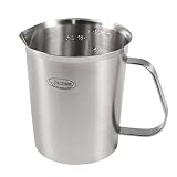 Measuring Cup, [Upgraded, 3 Measurement Scales, Including Cup Scale, ML Scale, Ounce Scale], Newness Stainless Steel Measuring Cup with Marking with Handle, 16 Ounces (0.5 Liter, 2 Cup)