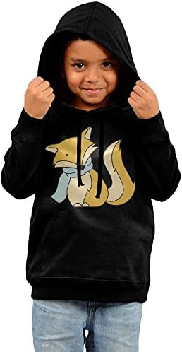Youth Weibo Fox Climbing Shirt Boy Hooded Sweatshirt Black 2 Toddler
