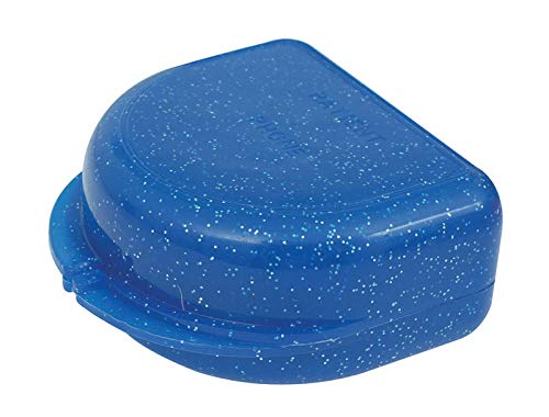 Sparkle/Glitter Gum Shield Case - Mouthguard Box for Ortho Retainers, Nightguards, Dentures (Glitter Sparkle Blue)