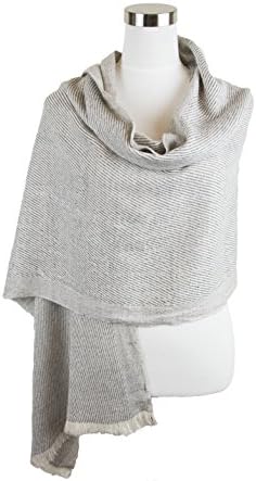Womens Oblique Patterned Design Fall Winter Oblong Scarf (Light Gray)