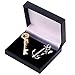 2pc Metal Alloy Mens Fashion Tie Clips Pins and Necktie Bar Silver Gold Tone Set for Skinny Neckties with Gift Box