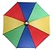 Accinouter Head Headband Umbrella Hat, Folding Headwear 26” Elastic Headband Sun Rain Gardening Umbrella Hat Cap for Party, Fishing Campaing (Rainbow, 14.2