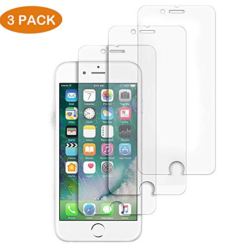 iPhone 8/7/6/6S [3pcs] Glass Screen Protector Tempered Glass Screen Protector [No Bubble] [9H Hardness] [Anti-Scratch] [Anti-Fingerprint] Compatible with iPhone 8/7/6/6S [4.7 inch]