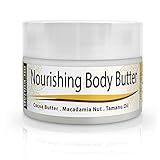 Body Butter Organic - Moisturizer for Dry Skin - Best Massage Cream, Treatment for Sun Damaged Skin & Winter Skin. Skin Hydrating Booster - Cocoa Butter, Macadamia Nut Oil, Tamanu Oil & Aloe - 4oz