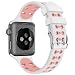 White Sport Edition Band for Apple Watch 38mm 42mm,Soft Silicone Sport Waterproof Strap Replacement Bands with Square Stainless Steel Dual Buckles for iWatch Apple Watch Series 3/2/1,Nikon+