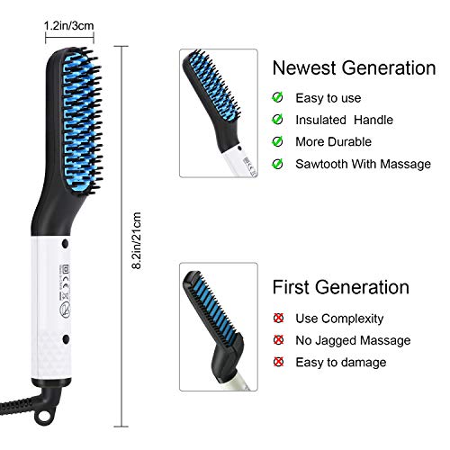 Beard Straightener for Men, Nivlan Beard Straightening Brush Hair Straightening Comb Hair Styler Electric Hot Comb Anti-Scald Heated Beard Comb Dual Voltage 100V-240V For Home & Travel