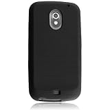 Verizon Silicone TPU Gel Skin Case For Samsung Galaxy Nexus i515 - Black - Horizontal Line Textured Design