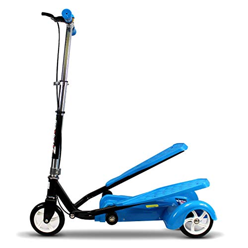 Ped-Run3 Kids Scooter for Boys and Girls with Advanced Dual Pedal Action, Bike Scooter Hybrid (Blue)