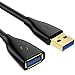 SYNCWIRE USB Extension Cable 2M - High Speed USB 3.0 Type A Male to Female Lead with Gold Plated 5Gbps Data Transfer and Charging Extender Cord - Black