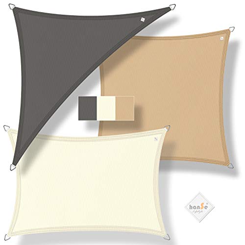 hanSe® Marken Sonnensegel Sonnenschutz Wetterschutz Wetterbeständig 100% Polyester wasserabweisend Rechteck 5x6 m… – Bild 8