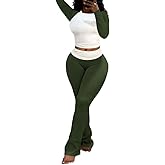 Nimsruc Lounge Sets For Women 2 Piece Outfits Fall Comfy Tracksuits Pants Sets Matching Clothing Long Sleeve Casual Sweatsuits Army Green M