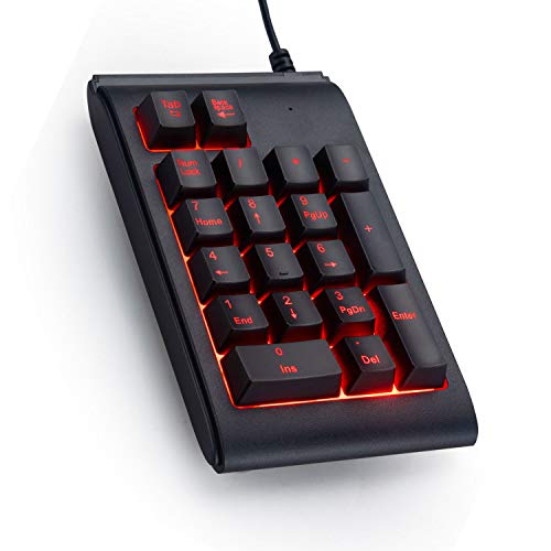 Number Pad, Laopao USB Numeric Keypad Mini Wired Keyboard Extension, Full Size 19 Keys Numpad for Laptop, PC, Desktop Computer, Compatible with Windows, Android and iOS