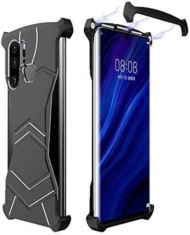 Huawei P30 Case,HuiFlying Luxury Magnetic Black Panther Desgin Aluminum Metal Bumper Military Heavy Duty Sturdy Frame Shockproof Protective Cover for Huawei P30 (Black,P30)
