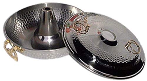 JapanBargain 4590, Shabu Shabu Hot Pot Pan Japanese Traditional Stainless Steel Hotpot Cooking Pot with Chimney, 10-1/4 inches, Made in Japan