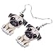 BONSNY Acrylic Sweet French Bull Pug Dog Earrings Drop Dangle Puppy Charms For Women Gifts (Brown)