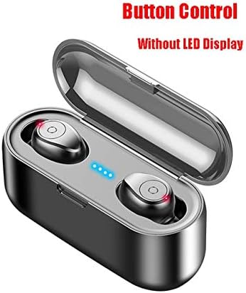 Bluetooth Earbuds Wireless Earphones Wireless Earphone Bluetooth V5.0 F9 TWS Wireless Bluetooth Headphone Led Display with 2000Mah Power Bank Headset with Microphone Button-Black