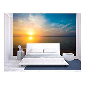 Sunrise Over Sea - Removable Wall Mural | Self-Adhesive Large Wallpaper - 66x96 inches