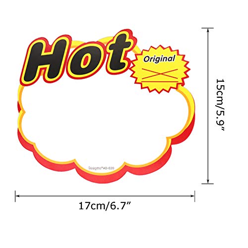 Omitfu 6.6 Inch x 5.3 Inch Starburst Sign Cards Price Burst Signs Retail Display Sales Tags Blank 50 Pcs Cards