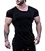 Coofandy Mens Bodybuilding Muscle Training Short Sleeve gym Workout Fitness T shirt, Medium, Black