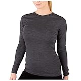 MERIWOOL Women’s Merino Wool Midweight Baselayer Crew - Charcoal Gray/Extra Large