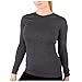 MERIWOOL Womens Base Layer 100% Merino Wool Midweight Long Sleeve Thermal Shirt Charcoal Gray