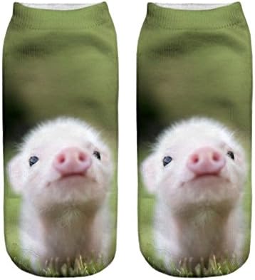 Small Pig Animals Print 3D Sock Unisex Low Cut Ankle Socks Cute Crazy Casual