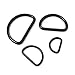 Metal D Ring Non Welded D-Rings Electroplated Black Assorted 0.5 Inch, 0.75 Inch, 1 Inch, 1.25 Inch (100 Pack)