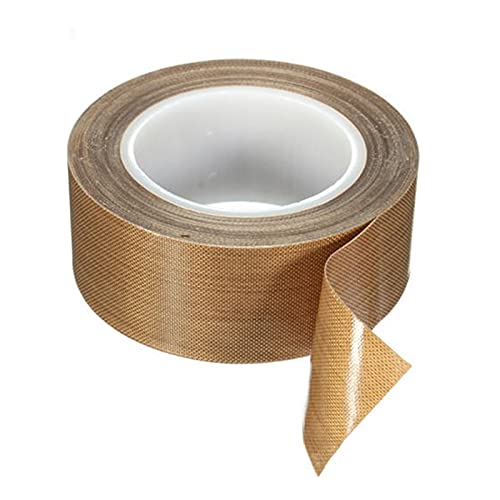TOOLSTAR High Temp Tape, 16mm*10m High Temperature Adhesive Tape PTFE Tape Teflon Tape Heat Resistant -70℃-260℃ for Vacuum Hand Impulse Sealers (Pack of 1)