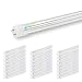 Brillihood T8 LED Shop Light Tube, 4FT, 18w (40W Equivalent), Dual-End Powered, 6000K Cool White, 2000 Lumens, Clear Cover Lens, T8 T10 T12 Fluorescent Bulbs Replacement, (Pack of 25) primary