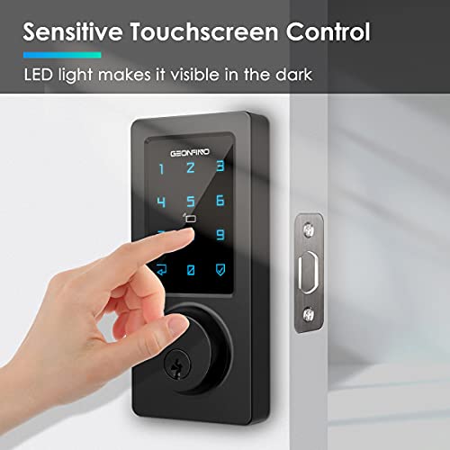 Keyless Entry Door Lock - Smart Deadbolt Lock with Bluetooth App, Electronic Keypad, IC Card, Spare Keys, Security Waterproof Smart Lock Easy Install USB Ideal for Home Use, Apartment, Office, Hotel