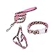 PAWZ Road Leopard Pet Leash Collar Harness Set Pink M