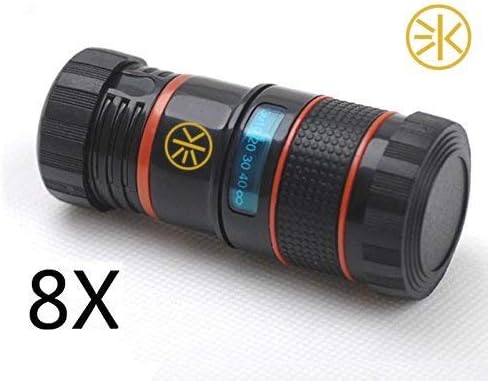 Universal 8X Optical Zoom Mobile Phone Telephoto Telescope by 3Keys Clip Lens Cell Phone Optical Lens Magnifier iPhone, HTC, Sony, Samsung, Smart Phone, iPad, Android, Motorola, Tablet PC (Black)